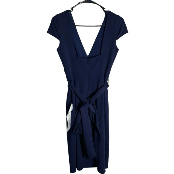 Dress The Population Dana Wrap Waist Bodycon Dress NWT | Navy | Size Small - Picture 3 of 10